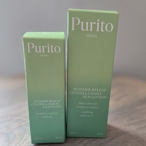 PURITO SEOUL Wonder Relief Centella Serum Unscented & Daily Sun Lotion *Sealed**